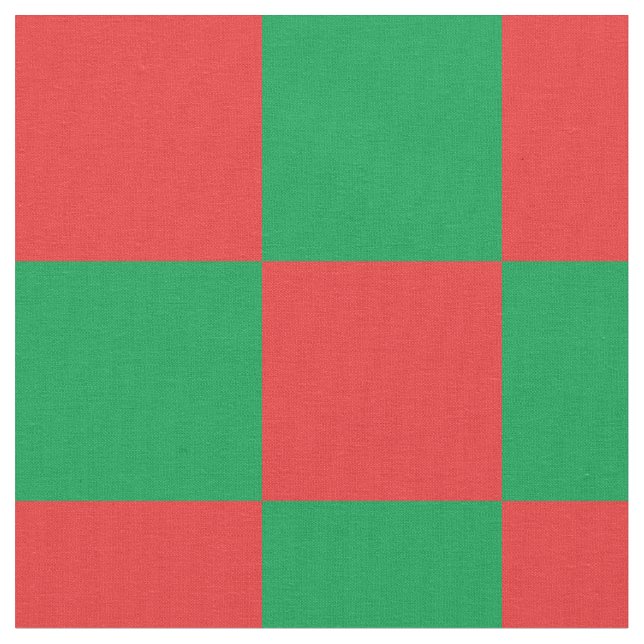 Red and green checkerboard pattern fabric (Close Up)