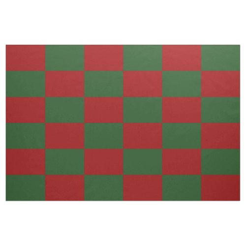 Red and Green Checkered Rectangles Christmas Fabric