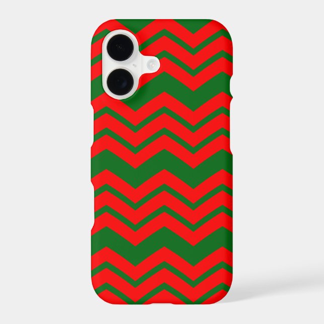 Red and Green Chevron Pattern Design  Iphone Case (Back)