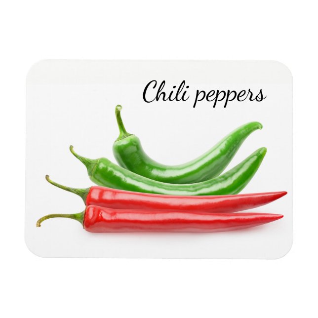 Red and green chili peppers magnet (Horizontal)