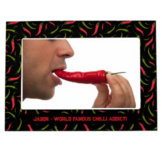 Red and Green Chilli Peppers Chili Lover Magnetic Frame