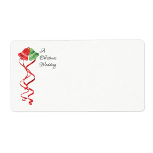 Red and Green Christmas BELLS Wedding Labels
