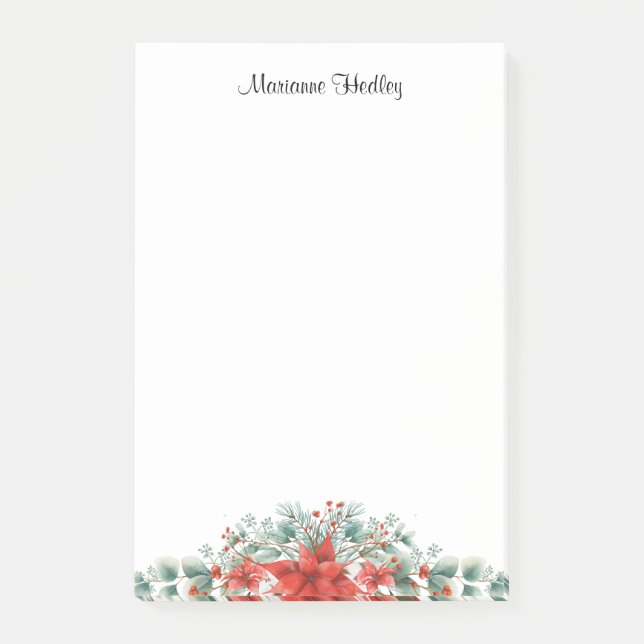 Red and Green Christmas Custom Name Notes (Front)