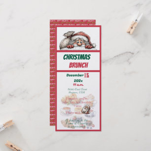 Red and Green Christmas Design Brunch Invitation