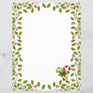 Red and green, Christmas holly, candy canes Flyer