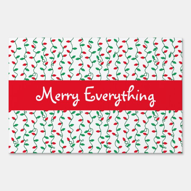 Red and Green Christmas Lights Yard Sign (Front)