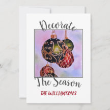 Red and Green Christmas Ornaments with photo