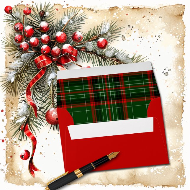 Red and Green Christmas Plaid Envelopes (Creator Uploaded)