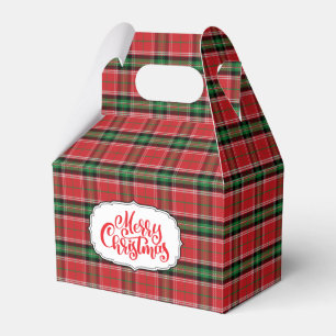 Red and Green Christmas Plaid Favor Box