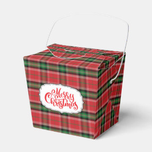 Red and Green Christmas Plaid Favor Box
