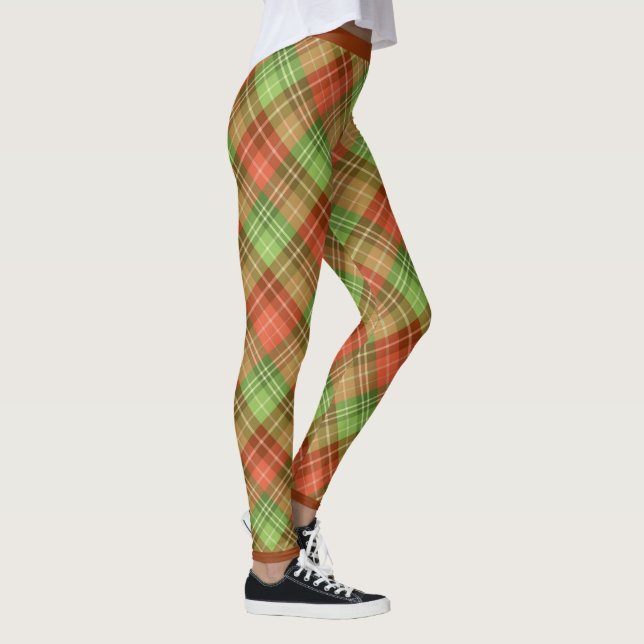 Red and green Christmas plaid Leggings