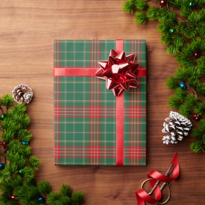 Red and Green Christmas Plaid Wrapping Paper