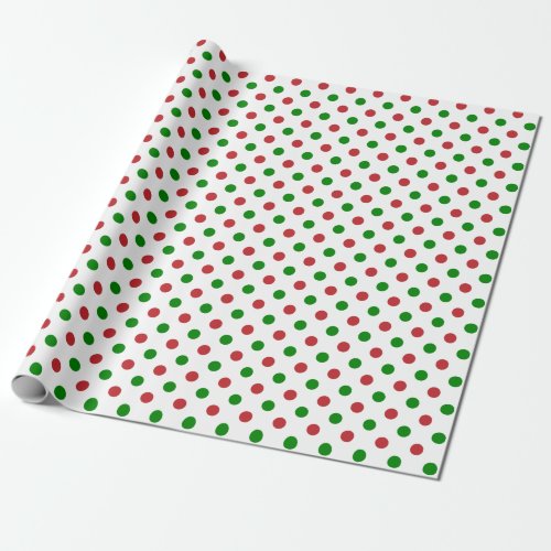 Red and Green Christmas Polka Dot Wrapping Paper