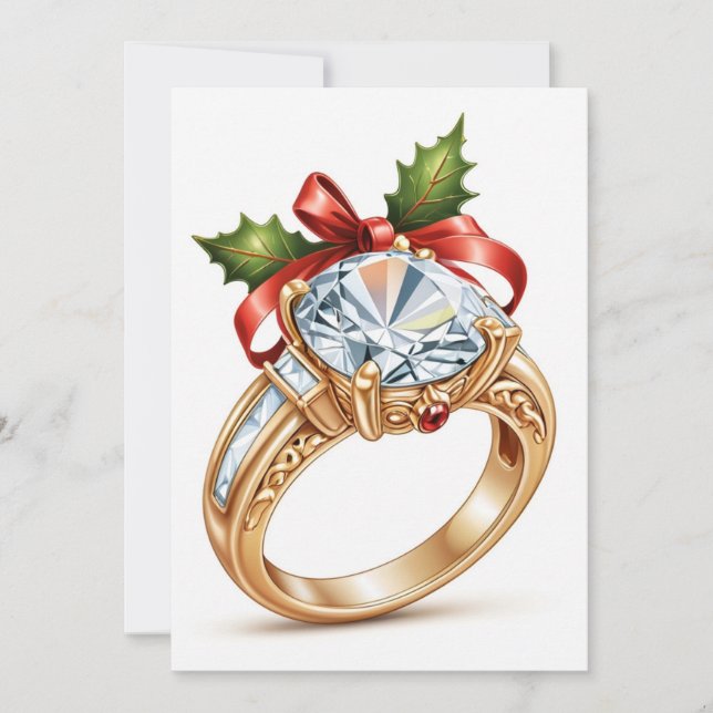 red and green christmas save the date cards (Front)