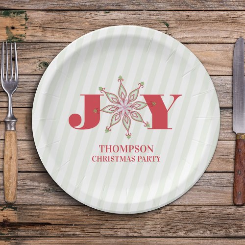 Red and Green Christmas Simple Winter Typography  Paper Plates
