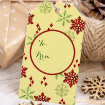 Red and Green Christmas Snowflakes