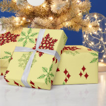 Red and Green Christmas Snowflakes