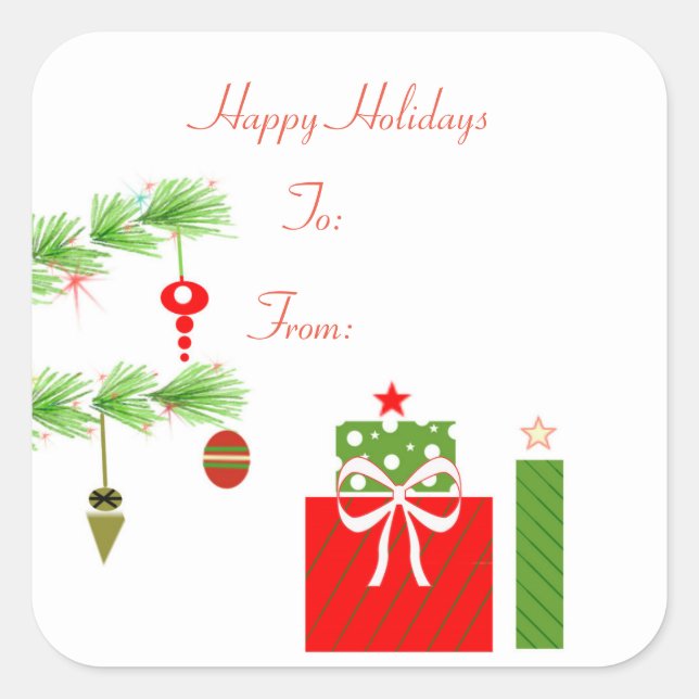 Red and Green Christmas Sticker (Front)
