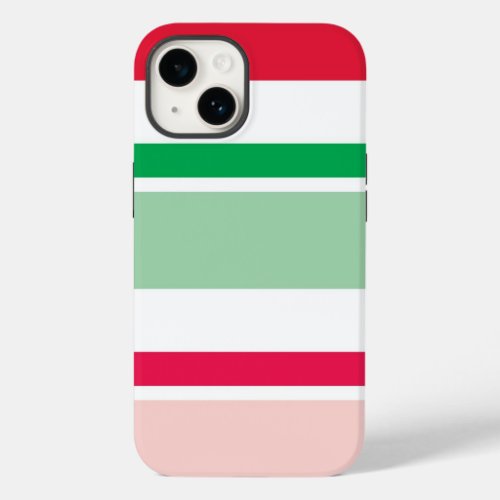 Red and Green Christmas Stripes Phone Case