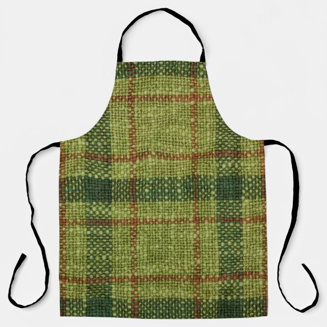 Red and green Christmas tartan. Apron (Front)