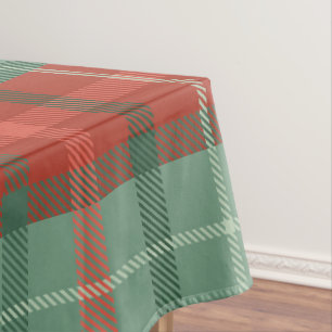 Red and green Christmas tartan pattern Tablecloth