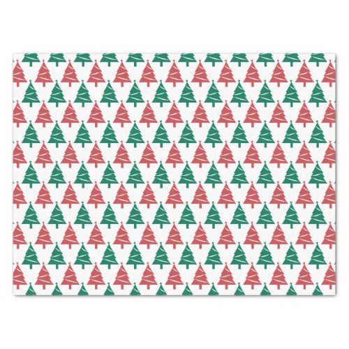 Red and Green Christmas Tree Pattern  Tissue Paper