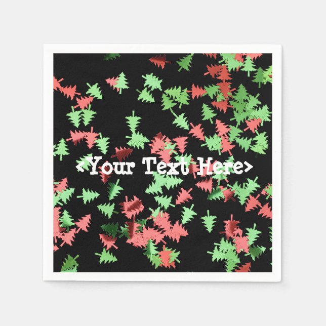 Red and Green Christmas Trees Pattern Napkins (Front)