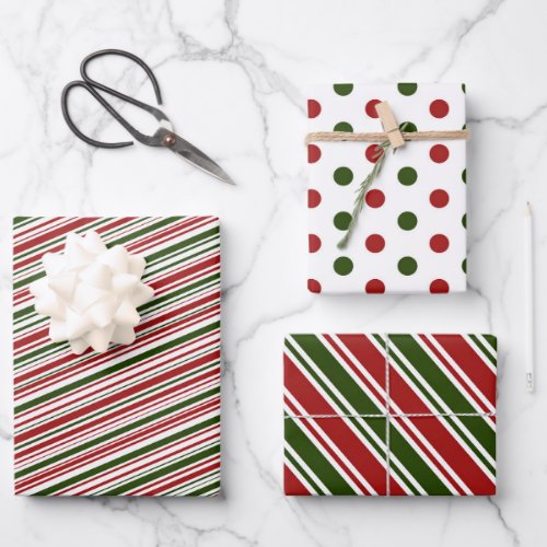 Red and Green Christmas  Wrapping Paper Sheets
