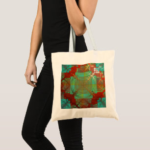 Red and Green Chromatic Fusion Budget Tote Bag