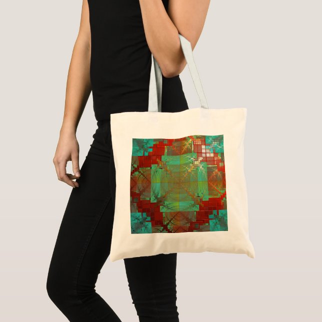 Red and Green Chromatic Fusion Budget Tote Bag (Front (Product))