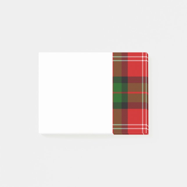 Red and Green Clan MacKintosh Tartan Post-it Notes (Front)