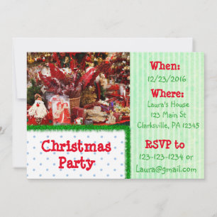 Red and Green Cookies Christmas Party Invitation
