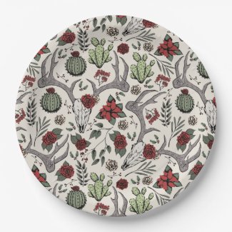 Red and Green Country Cowgirl Christmas Antlers