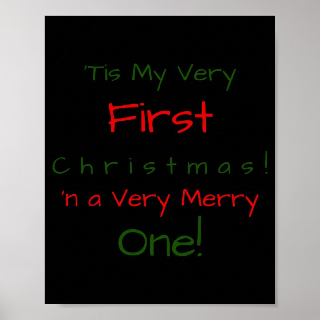Red And Green D First Baby Christmas Baby  Poster (Front)