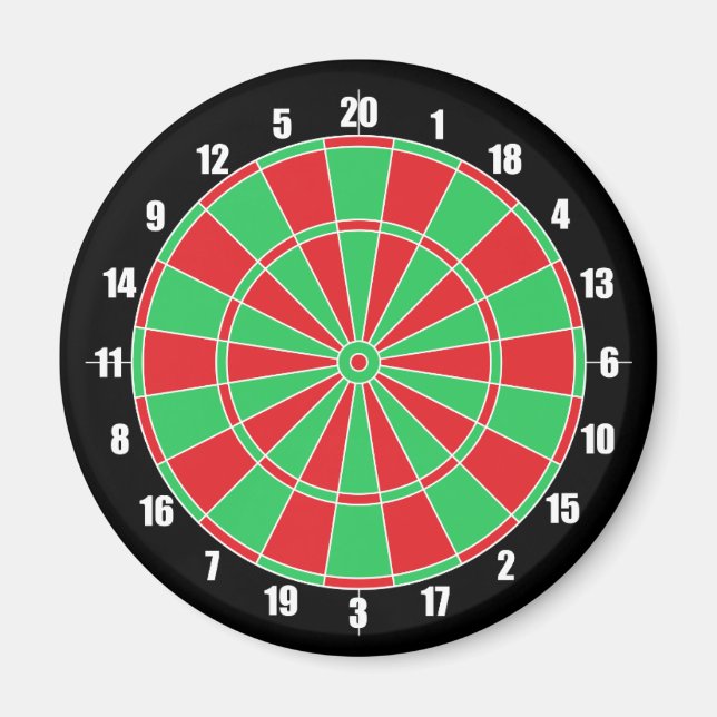 Red and Green Dartboard Magnet (Front)