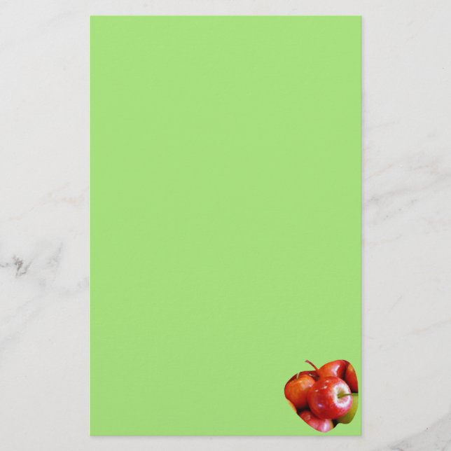 Red and Green Delicious Apples Stationery (Front)