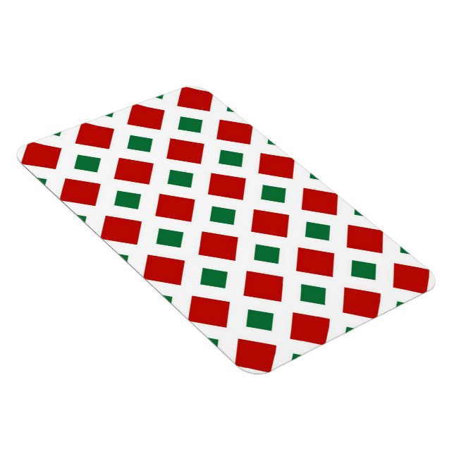 Red and Green Diamonds on White Magnet (Right Side)