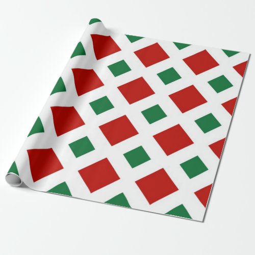 Red and Green Diamonds on White Wrapping Paper