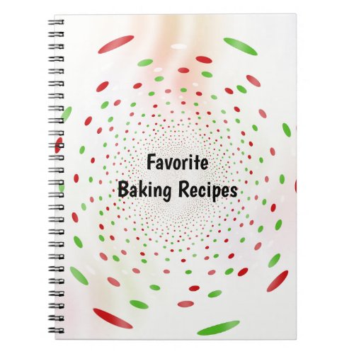 Red and Green Dot Swirl Background Notebook