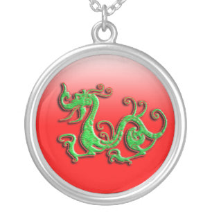 Red and Green Dragon Pendant