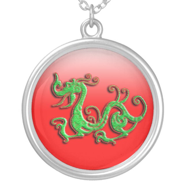 Red and Green Dragon Pendant (Front)