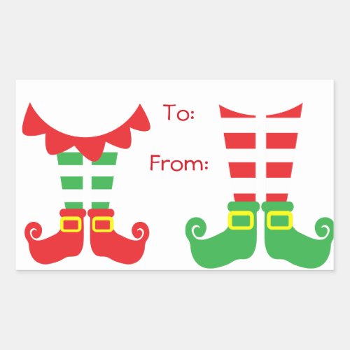 Red and Green Elf Stickers for Christmas Gift