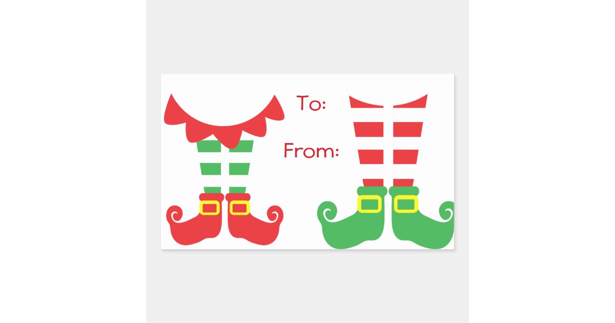 Red And Green Elf Stickers For Christmas Gift Zazzle Com
