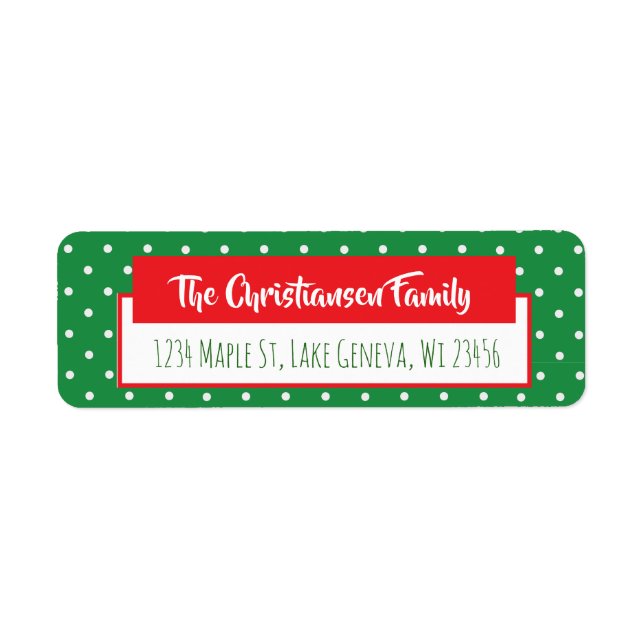Red and Green Festive Holiday Whisical Christmas Label (Front)