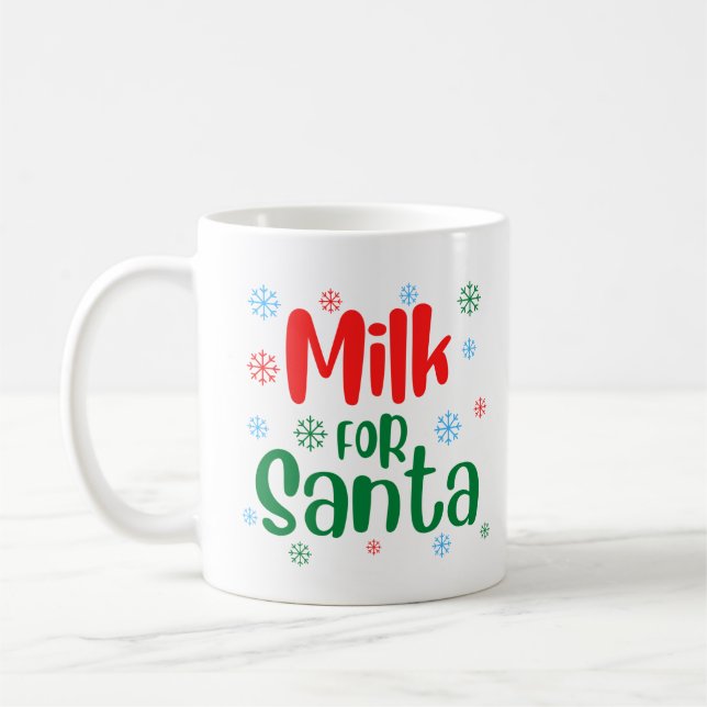 Red and Green Festive Milk For Santa Mug (Left)