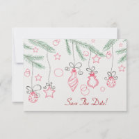 Red and Green Festive Ornaments Save The Date