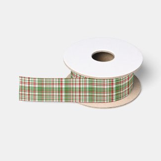 Red and Green Fine Plaid Ribbon