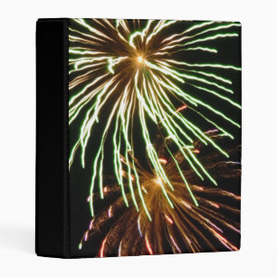 Red and Green Fireworks Display Mini Binder