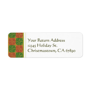 Red and Green Fleur de Lis Custom Address Labels