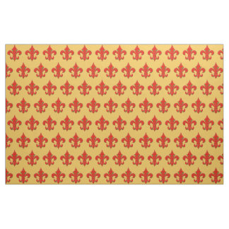 Red and Green Fleur de Lis Fabric